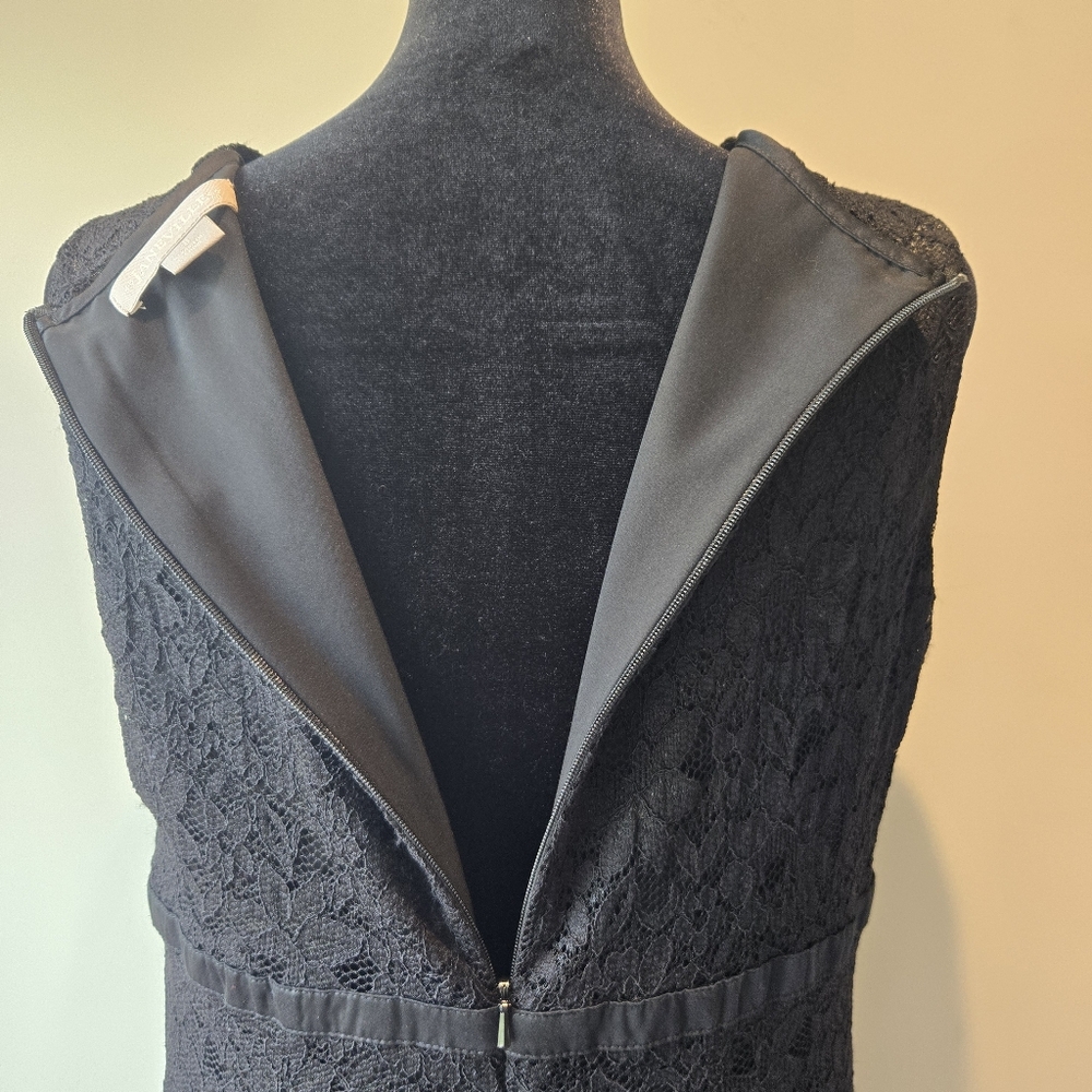 Janeville Women's Black Laced V Neck Dress 8 - Picture 4 of 14